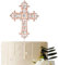 Kreuz Tortendeko Roségold Taufe Konfirmation Kommunion Cake Topper Diamantkreuz Kuchen Deko (Roségold)