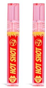 W7 Hot Shot lippenfüllendes Öl im Set – verbessert und repariert den lippenauffüllenden Effekt für vollere Lippen – klare & weiche, natürliche, tägliche Lippenpflege – 2er-Pack