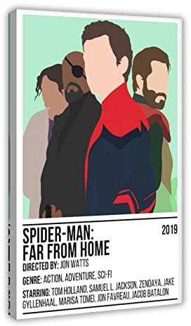 Filmposter Spider-Man Far From Home, Leinwand, Poster, Wandkunst, Dekoration, Bild für Wohnzimmer, Schlafzimmer, Dekoration, Rahmenstil, 40 x 60 cm