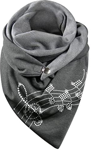 Schal Damen, Damen Vintage Baumwolle Schal Deckel Mit Knopf Halstuch Blumen Weich Muster Herbst Winter Frauen Dreieck Winterschal Dreieckstuch Schal Damen Schal Dreiecksschal Groß Elegant Drucken
