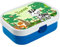 CreaDesign, Brotdose Kinder mit Fächern personalisiert Lunchbox blau mit Bento Einsatz, Brotbox mit Unterteilung Safari Zebra
