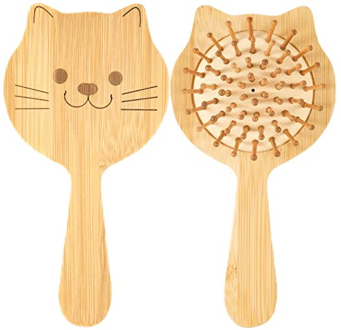 Haarbürste Kinder, Haarbürste Ohne Ziepen Bürste Haare Kinder Mädchen Haarentwirrbürste, Trockene und Nasse Haare, Katze