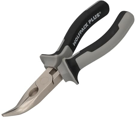 Zange gebogene Öffnung 150 mm, Chrom-Vanadium-Stahl DIN-ISO 5745 Zange gebogene Spitze, lange gebogene Zange,
