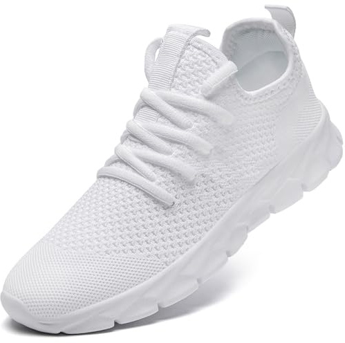 ZGPWZWL Mens Trainers Non Slip Running Sneakers,White UK 9