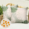 Sofakissen Kissebezüge 45×45 Leinen wasserdichte Dekokissen Kissenhülle Grün Weiß Abstrakt Dahlie Blume Kissenbezug für Outdoor Wohnzimmer Schlafzimmer Garten Sofa Couch Kissen Dekor 2er Set