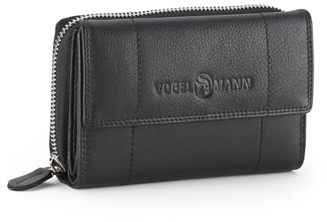 VOGELMANN Damen geldbörse Leder Portemonnaie Damen Leder Brieftasche Geldbeutel Teenager mädchen Frauen portmone mit vielen kartenfächern