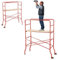 Avilia Trabattello con Ponteggio in legno e 2 Ruote in Metallo Portata 100kg 143x56cm, Robusto e Resistente, Versatile e Regolabile, Facile da Spostare e Montare