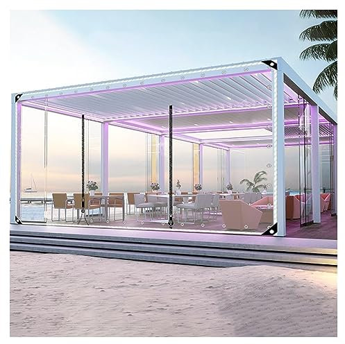 Waterproof Tarpaulin with Zipper,Clear Waterproof Tarp, Dustproof Rainproof Tarpaulin,PVC Clear Waterproof Tarpaulin Side Panels,for Porch/Pergola/Canopy,customizable (Size : H2.9xW10m/H9.5xW32.8ft)