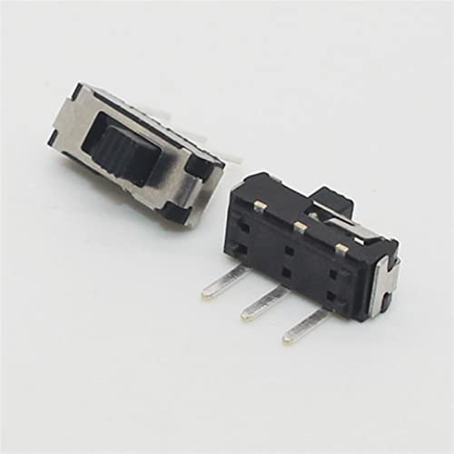 OVSHPUZV Kippschalter, 10 Stück, einreihig, 3 Fuß, 2 Gänge, Kippschalter, Umweltschutzgriff, 2 * 2 steckbarer Schiebeschalter, Mikroschalter, vertikaler Schiebeschalter