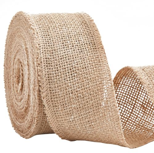 GORGECRAFT Natürliches Juteband, 60 mm breit, Jute-Stoff, Rolle, Weihnachtsbaumdekoration, Basteln für Geschenkverpackungen, Herbstkranz, Blumenstrauß, Girlanden, Hochzeitszubehör, 9,1 m