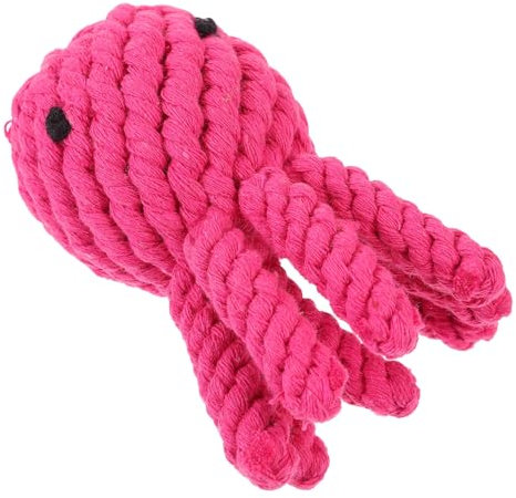 INOOMP Pet Dog Chew Toy Bite-resistant Cotton Rope Woven Puppy Teething Octopus Design Dog Biting Toy for Interactive Play and Healthy Teeth