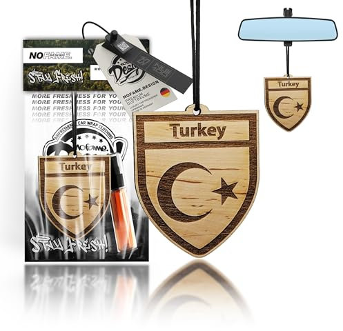 Auto Duft Lufterfrischer Holz | Verschiedene Länder | Duftbaum Auto Aufhänger Diffusor | Luxus Duft Auto Parfüm | Geschenke für Männer Frauen | Duftnote Gentleman (Türkei)