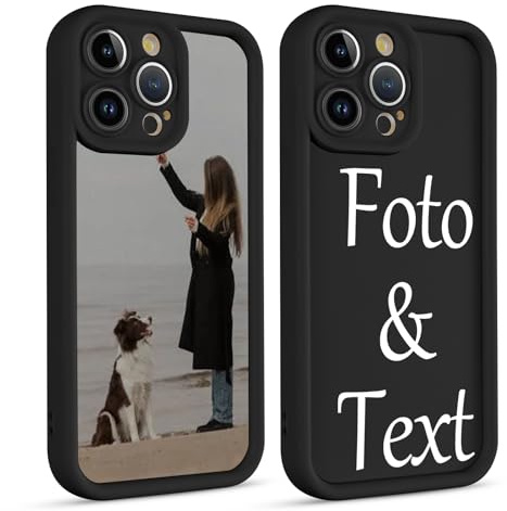 Xylota Personalisierte Handyhülle für iPhone 11 Pro 5,8'', Personalisiert Hülle mit Selbst Gestalten Eigenem Bild Text Foto Schutzhülle, Individuelle Design Silikon Case für iPhone 11 Pro,Schwarz