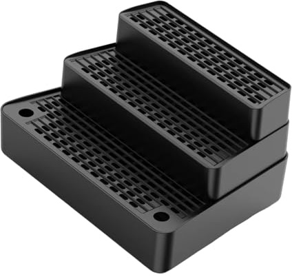 SZLIFE Rampe pour bac à litière, marchepied, Tapis Facile à Nettoyer et Amovible, escalier à litière en 3 étapes Amovible et Lavable pour Chats âgés, Noir