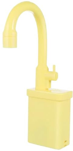 Pesoncarl Play Sink Faucet, Plastic Play Sink with Running Water, 6.1x10.8 Replacement Kitchen Toys Faucet, Playhouse Accessories for Boys Girls Toddlers Yellow