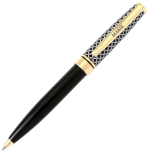 Die carterie 76000829 Kugelschreiber Einziehbar Serie Black & Gold mit Botschaft auf Clip Marie