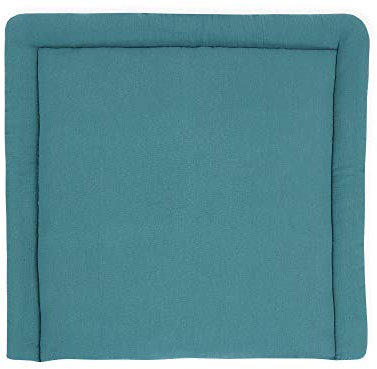 KraftKids Wickelauflage in Musselin nilblau, Wickelunterlage 60x70 cm (BxT), Wickelkissen
