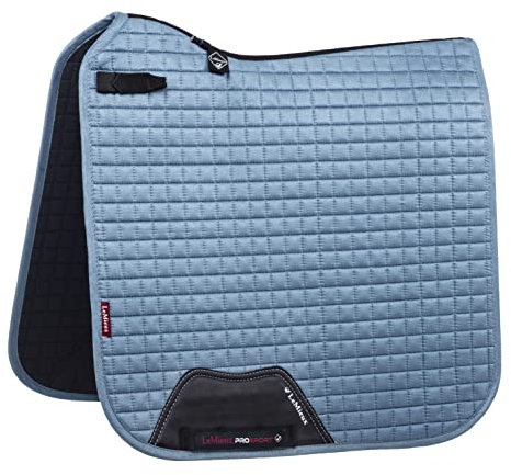 LeMieux Dressur Wildleder Quadratische Schabracke - Schabracken für Pferde - Reitausrüstung und Zubehör (Eisblau - S/M)