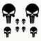 AUTODOMY Schädel Skull Geschmolzen Aufkleber Paket 8 Stück | Punisher Aufkleber für Auto oder Motorrad (Schwarz)