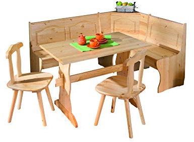 PKline Holz Landhaus Sitzgruppe Tidor Eckbank Natur Küche Esszimmer Küche Essgruppe