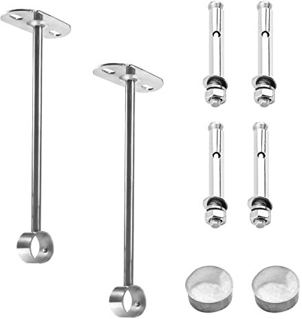 MroMax Deckenhalterung für Gardinenstange 25mm Edelstahl Deckenhalterung für Schlafzimmer Schrank Kleiderstange Kleiderstange Bad Wohnzimmer 2 Stück