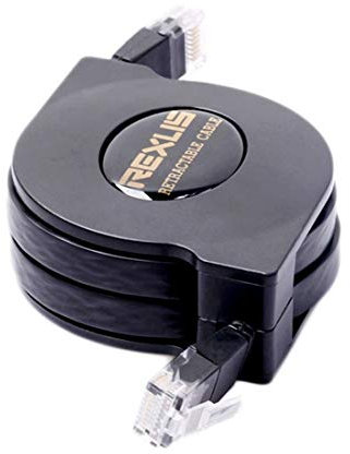 NCCZ 2m CAT6 rétractable réseau RJ45 Ethernet LAN Câble Plat (Noir) (Color : Black)