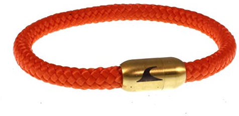 WAVEPIRATE® Segeltau-Armband Sylt Orange/Gold 18 cm Edelstahl-Verschluss in Geschenk-Box Männer Damen Herren