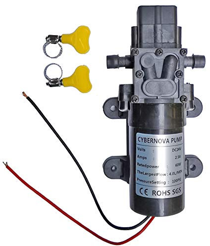 CYBERNOVA DC24V 100PSI 4.0L / m pompe auto-amorçante à membrane haute pression d'eau douce interrupteur de pression intégré caravane/bateau/camping-car/jardin/nettoyage de véhicule/camping-car