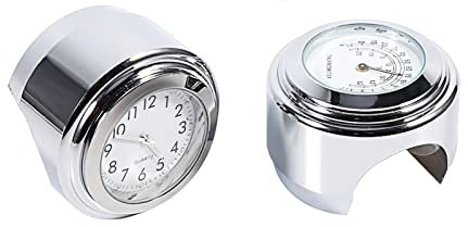 Bediffer Motorraduhr Tisch Thermometer, 7/8 1 Motorrad Lenkerhalterung Uhr Zifferblatt Uhr Thermometer Temp Wei? Packung mit 1 St¨¹ck, Fahrzeugumbau/Nachr¨¹Stung/Performance
