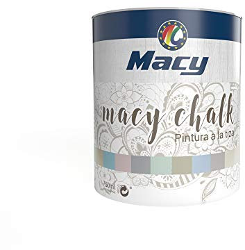 Macy Pintura Chalk para Interior. Acabado Efecto Tiza-Empolvado. Redecora tus muebles. 750 Mililitros. Color Blanco Tiza