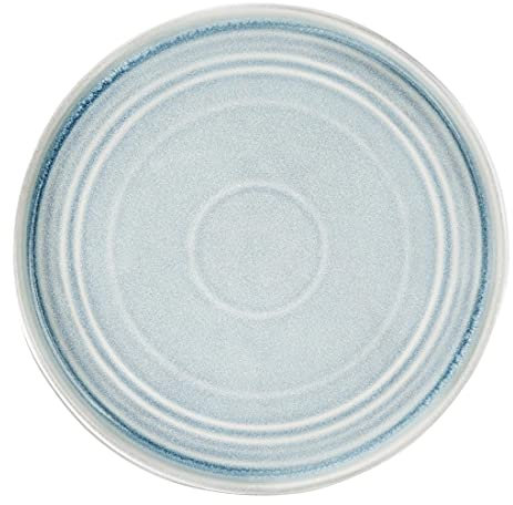 Olympia Cavolo Flat Round Plates Ice Blue 270mm (4 Pack) - Porcelain Dining Dishes Set, Oven, Microwave, Dishwasher Safe FB569