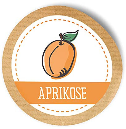 itenga 24x Sticker Aufkleber Aprikose Marmelade Konfitüre Likör Etikett für Einmachgläser Weckgläser Flaschen