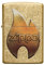 Zippo Sturmfeuerzeug - Modell Gold Flame - Tumbled Brass mit Color Image - Nachfüllbar - Wiederverwendbar - Windfestes Design - Geschenkbox - Made in USA
