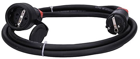 Voxura Schuko Gummi-Verlängerungskabel Schuko-Stecker-Kupplung Adapter Außenbereich Stromkabel Garten Baustelle Industrie Märkte 3-polig 230V H07RN-F 3x2,5 16/3 16A IP54 3m