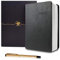 KXF A5 Thick Lined Notebook with Black Faux Leather Cover Daily Journal Notepad Travel Memo Diary Sketchbook for Writing Work Bible Study, 720 Pages, with pen and Gift Box Set