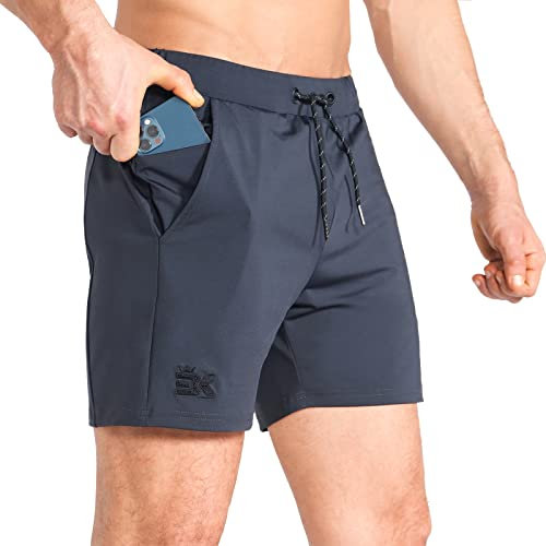 BROKIG Herren Sport Shorts Schnell Trocknend Kurze Hose Sporthose Trainingsshorts für Laufsport(Dunkelgrau,S)