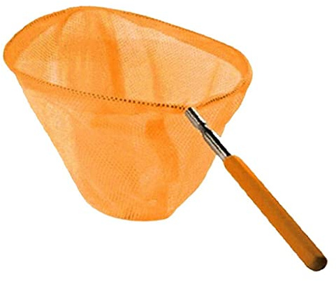 Kids Extendable Telescopic Fishing Mesh Net with Anti Slip Grip for Catching Butterfly Bug Insect Fish Crab| Outdoor Activity Toy for Garden Pond Beach Holiday Summer| Extendable to 84cm (Orange)