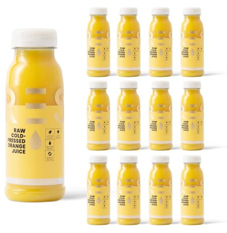 PRESS Healthfoods, 12 x 250ml Pure Orange Juice, 100% Orange Juice, Cold Pressed & Vegan Friendly