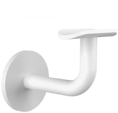 Sellon24® Soporte de pared para pasamanos RAL de acero inoxidable, 42,4, color blanco antracita, soporte para pasamanos de madera, recubrimiento en polvo, mate RAL 7016 RAL 9016 (S111.042 BLANCO)