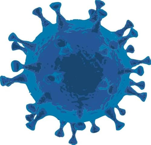U24 Aufkleber Virus blau 10 x 10 cm Autoaufkleber Sticker Konturschnitt