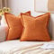 MIULEE 2er Set Kordsamt Kissenbezüge Samtkissen Weich Dekokissen Dekorativ Kissenbezug Modern Kissenhülle Sofakissen Zierkissen Couchkissen für Wohnzimmer Schlafzimmer Orange 40x40 cm