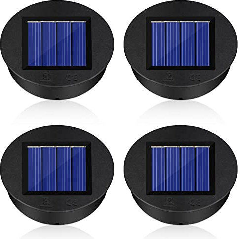 4 Pièces Lampes Solaires de Rechange, Panneau Solaire Lanterne Couvercle de Rechange, Remplacement de lumières solaires Top, Pour lanternes solaires, lampes solaires de jardin et bricolage (8cm)