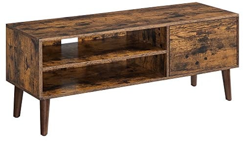 VASAGLE TV-Schrank, Lowboard, Fernsehschrank für Fernseher bis zu 55 Zoll, 120 cm lang, Fernsehtisch, für Wohnzimmer, Industrial-Design, vintagebraun LTV120T01