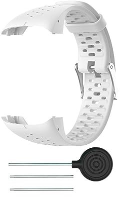 Armband Kompatibel mit Polar M400 /M430,Sport Silikon Ersatz Uhrenarmband Wechselarmband Ersatzarmband für Polar M400 / M430 Smartwatch für Männer Frauen (Weiß)