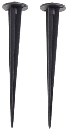Picchetto per Luci da Giardino 16cm in Alluminio Nero | 2 Pezzi con Viti M5, Supporto Esterno Resistente alla Ruggine, per Sentiero e Decorazione Paesaggistica