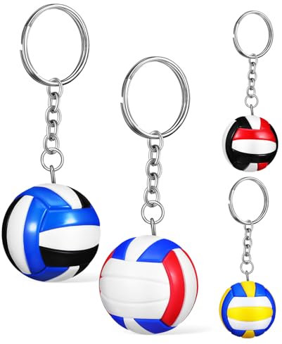 Happyyami 4 Stück Volleyball-Schlüsselanhänger aus Kunstleder kreativer Schlüsselanhänger Sport-Partygeschenke Schlüsselbund Schlüsselringe Schlüsselanhänger mit Sportmotiv Volleyball-Sachen