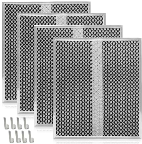 Confezione da 4 filtri a carbone S97020466 HPF30 non canalizzati compatibili con cappa Broan HPF30 Filtro a carbone 30 pollici tipo XC con clip, 37,1 x 32,8 cm