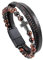 Lucktao kreuz Armband Herren,Jesus Christus Kruzifix Armband,Schwarz Geflochtene Echt Leder Armbänder mit Magnetverschluss,Herren Tigerauge Perlen Armband,Herren Armband,Geschenk für Männer