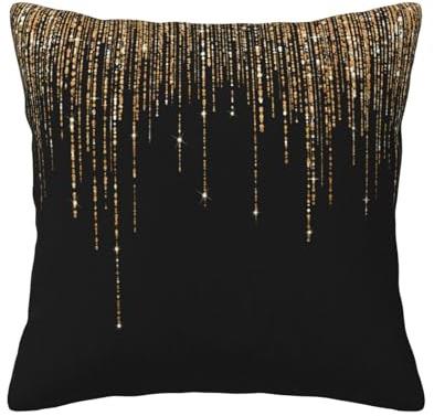 Schwarz-Gold glitzernder Glitzer, Kissenbezug, dekorativer Kissenbezug aus Cord, Kissenbezüge für Schlafzimmersofa, 50 cm