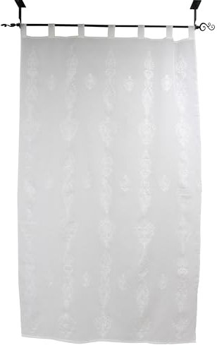 FRANK FLECHTWAREN Vorhang Nostalgique, Offwhite, Zierstickerei, 100% Polyester Maße: GH 240 cm, Breite 140 cm, Zeitloses nostalgisches Design,